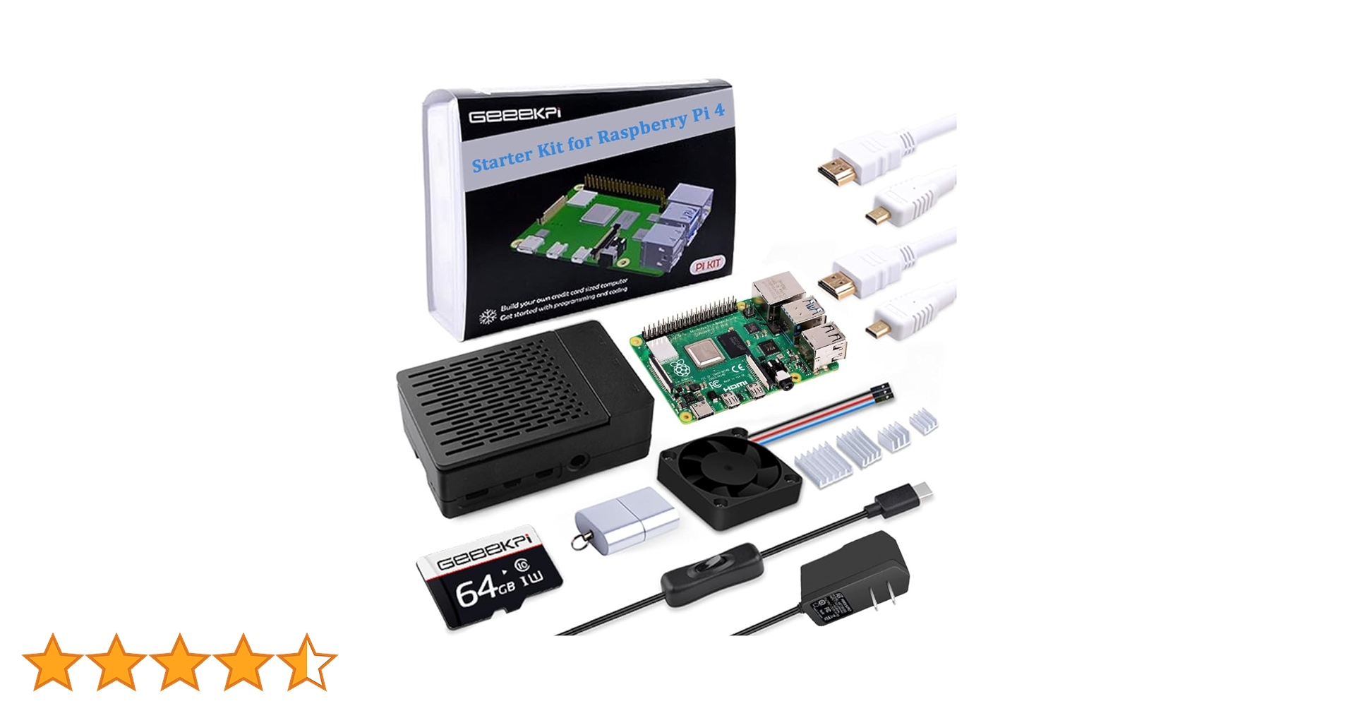 Amazon.co.jp: GeeekPi 8GB /4Bスターターキット、PWMファン付きケース